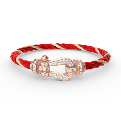 [⭐Luxery]FORCE LARGE HORSESHOE FULL DIAMOND BRACELET ROSE GOLD