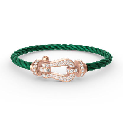 [⭐Luxery]FORCE LARGE HORSESHOE FULL DIAMOND BRACELET ROSE GOLD
