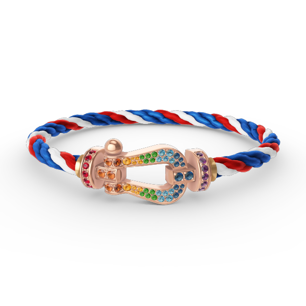 [⭐Luxery]FORCE LARGE HORSESHOE  COLORED DIAMOND BRACELET ROSE GOLD