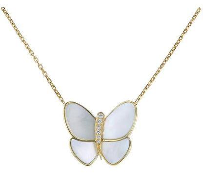 [⭐Luxery]BUTTERFLY GOLD MOP DIAMOND NECKLACE