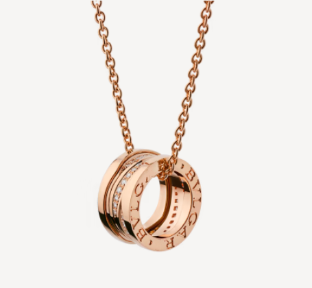 [⭐Luxery]ZERO 1 PINK GOLD DIAMOND NECKLACE