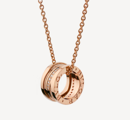 [⭐Luxery]ZERO 1 PINK GOLD DIAMOND NECKLACE