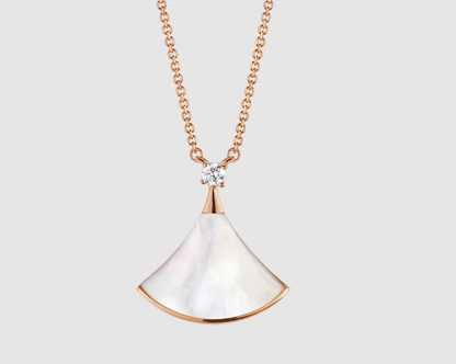 [⭐Luxery]DREAM NECKLACE WHITE MOP PINK GOLD 1 DIAMOND