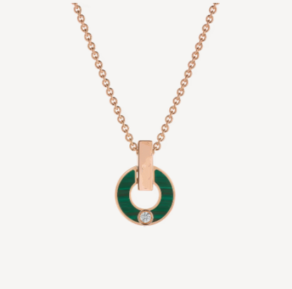 [⭐Luxery]GARI NECKLACE PINK GOLD MALACHITE