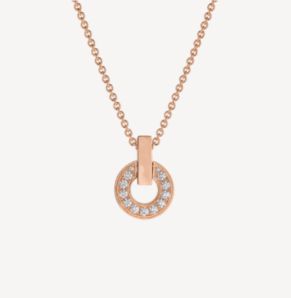 [⭐Luxery]GARI NECKLACE PINK GOLD DIAMOND