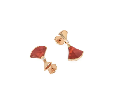 [⭐Luxery]DREAM Carnelian PINK GOLD EARRINGS