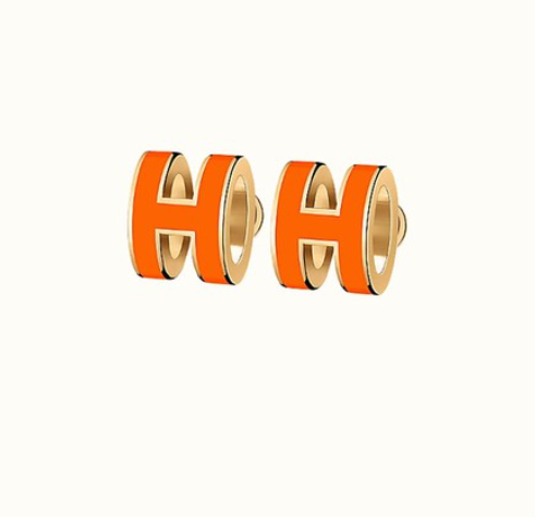 [⭐Luxery]MINI POP H EARRINGS ORANGE