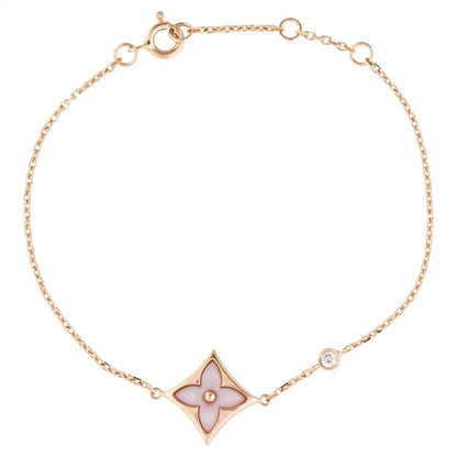 [⭐Luxery]STAR 1 DIAMOND PINK GOLD BRACELET