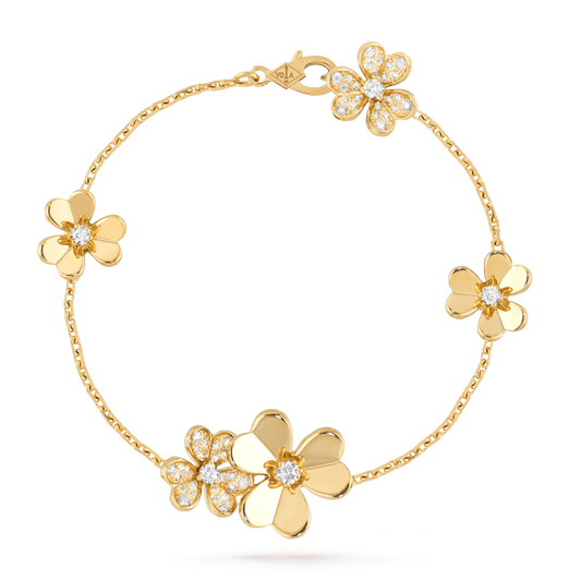 [⭐Luxery]FRIVOLE GOLD 5 FLOWERS BRACELET