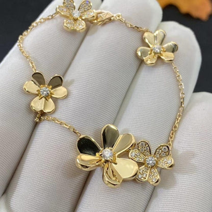 [⭐Luxery]FRIVOLE GOLD 5 FLOWERS BRACELET