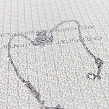 [⭐Luxery]FRIVOLE SILVER FLOWER DIAMOND BRACELET