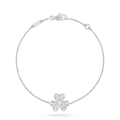 [⭐Luxery]FRIVOLE SILVER FLOWER DIAMOND BRACELET