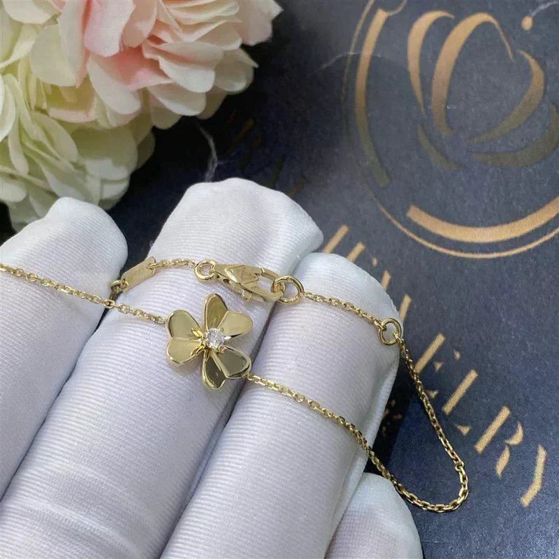[⭐Luxery]FRIVOLE GOLD FLOWER PINK MALACHITE BRACELET