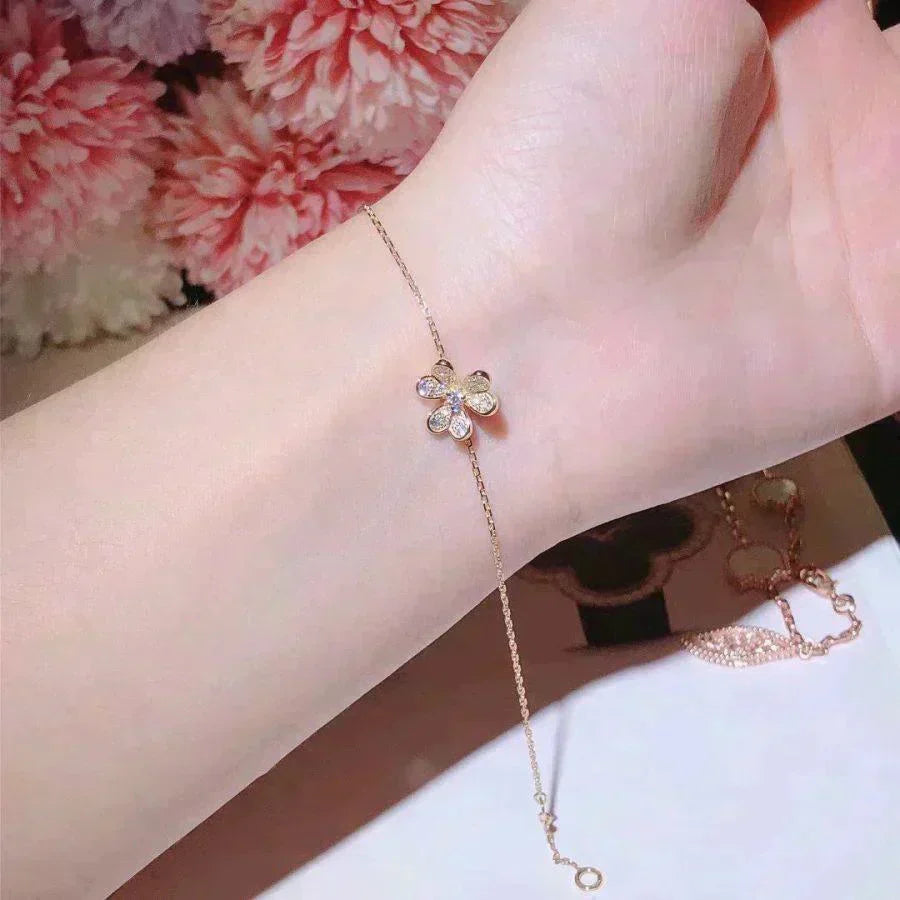 [⭐Luxery]FRIVOLE GOLD FLOWER DIAMOND BRACELET