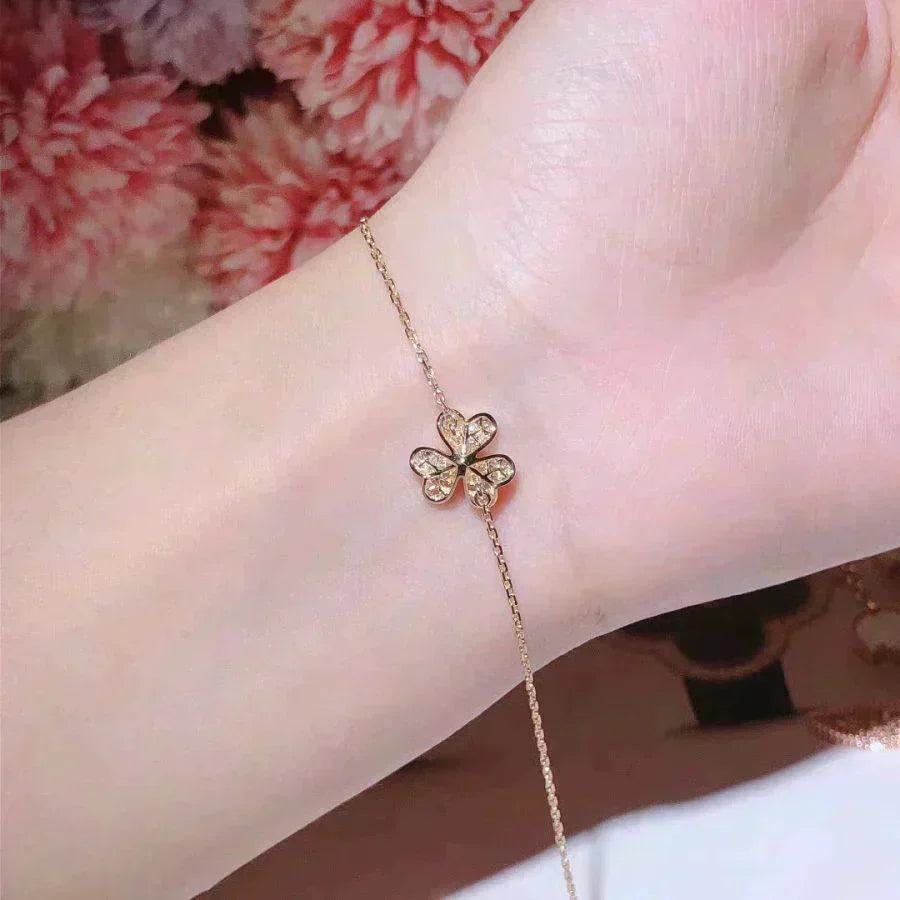 [⭐Luxery]FRIVOLE GOLD FLOWER DIAMOND BRACELET