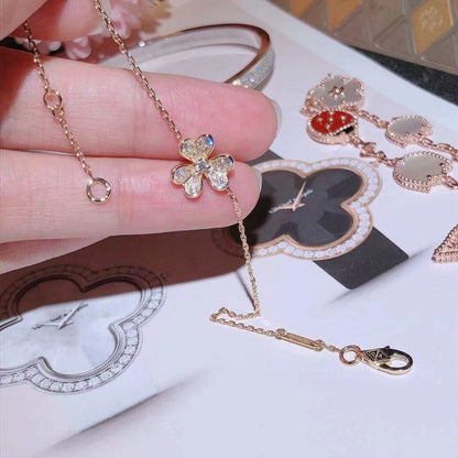 [⭐Luxery]FRIVOLE GOLD FLOWER DIAMOND BRACELET