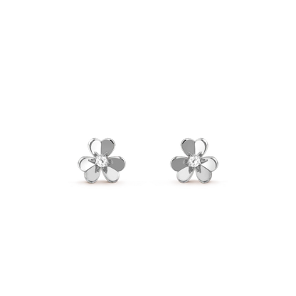 [⭐Luxery]FRIVOLE MINI SILVER FLOWER EARRINGS