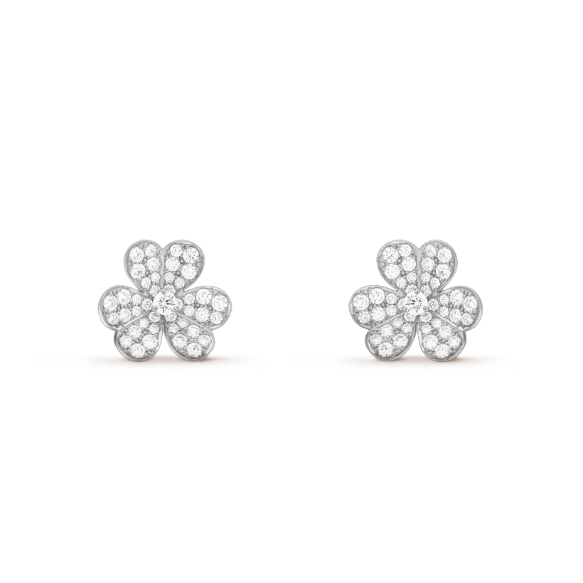 [⭐Luxery]FRIVOLE SILVER FLOWER DIAMOND EARRINGS