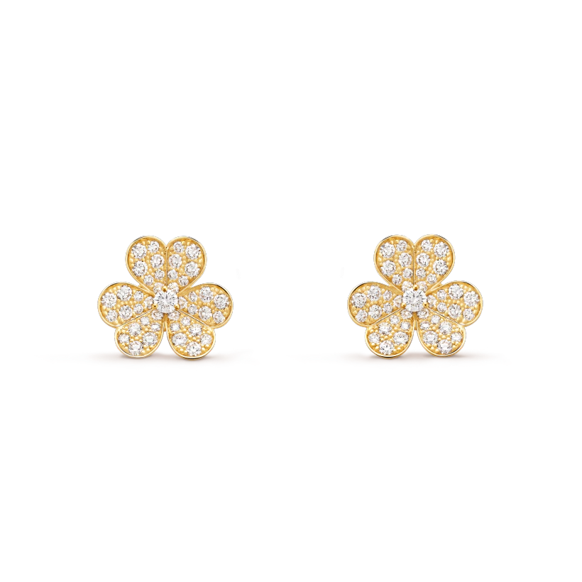 [⭐Luxery]FRIVOLE GOLD FLOWER DIAMOND EARRINGS