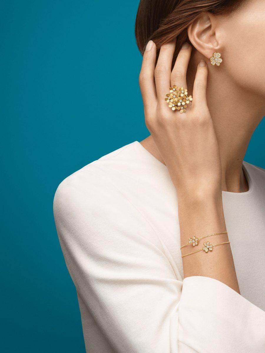 [⭐Luxery]FRIVOLE GOLD FLOWER DIAMOND EARRINGS