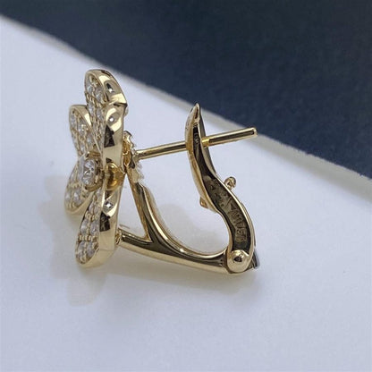 [⭐Luxery]FRIVOLE GOLD FLOWER DIAMOND EARRINGS