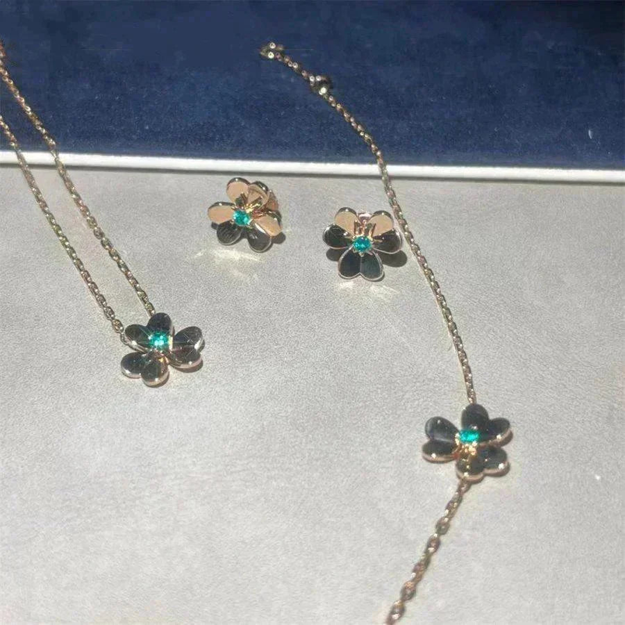 [⭐Luxery]FRIVOLE  FLOWER MALACHITE EARRINGS