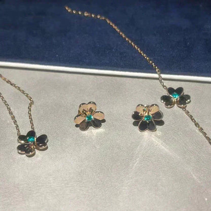 [⭐Luxery]FRIVOLE  FLOWER MALACHITE EARRINGS