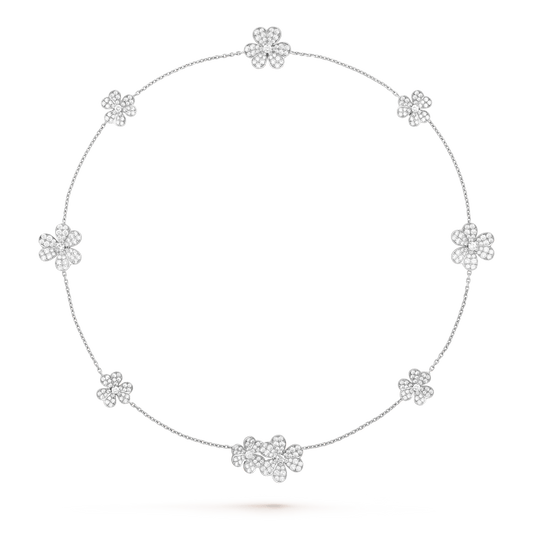 [⭐Luxery]FRIVOLE SILVER 9 FLOWERS NECKLACE