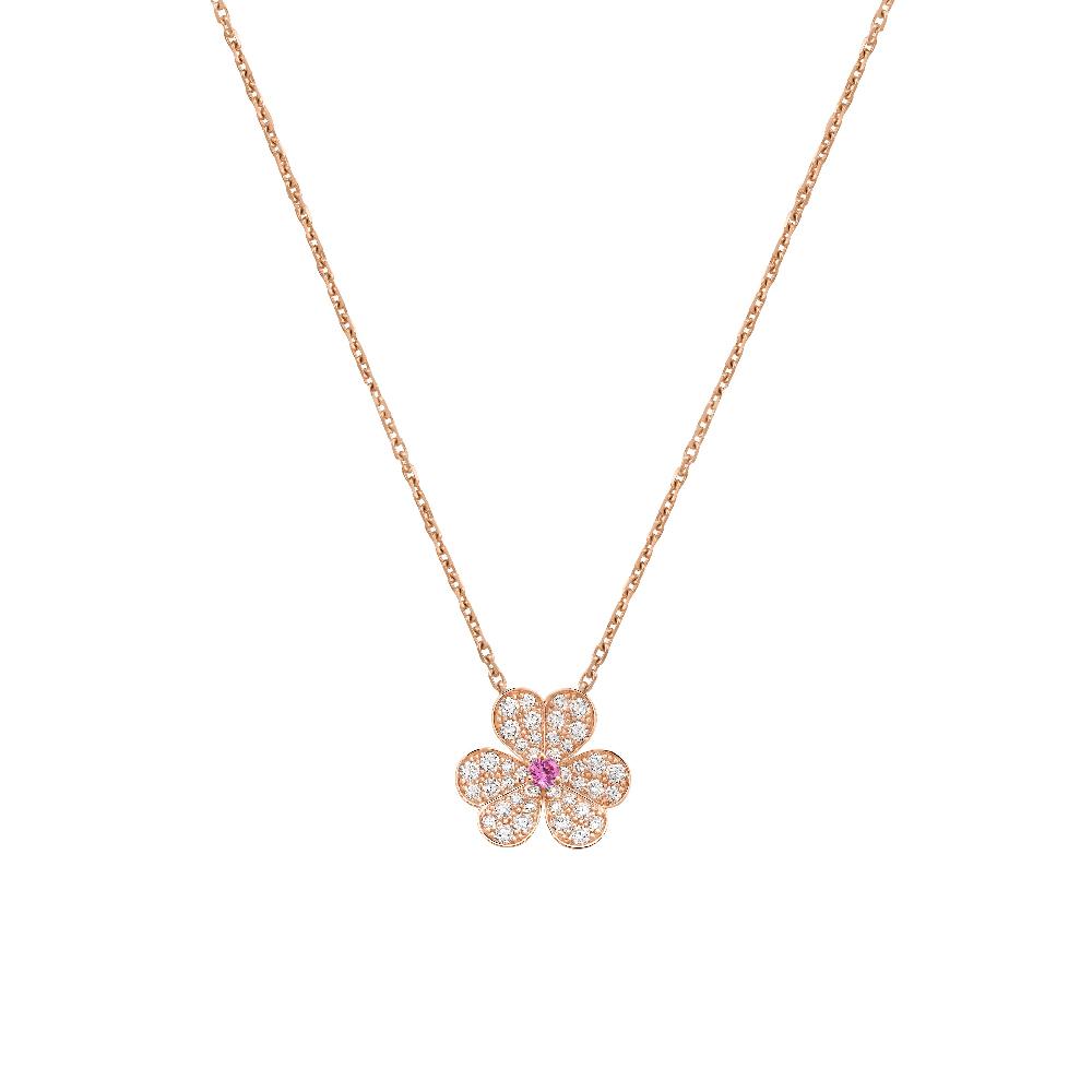 [⭐Luxery]FRIVOLE ROSE GOLD FLOWER DIAMOND NECKLACE