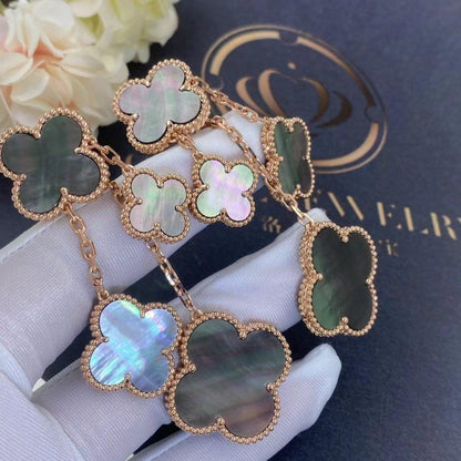 [⭐Luxery]CLOVER EARRINGS DARK MOP 4 MOTIFS ROSE GOLD