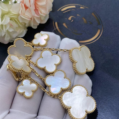 [⭐Luxery]CLOVER EARRINGS WHITE MOP 4 MOTIFS GOLD