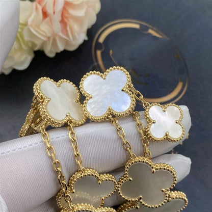 [⭐Luxery]CLOVER EARRINGS WHITE MOP 4 MOTIFS GOLD