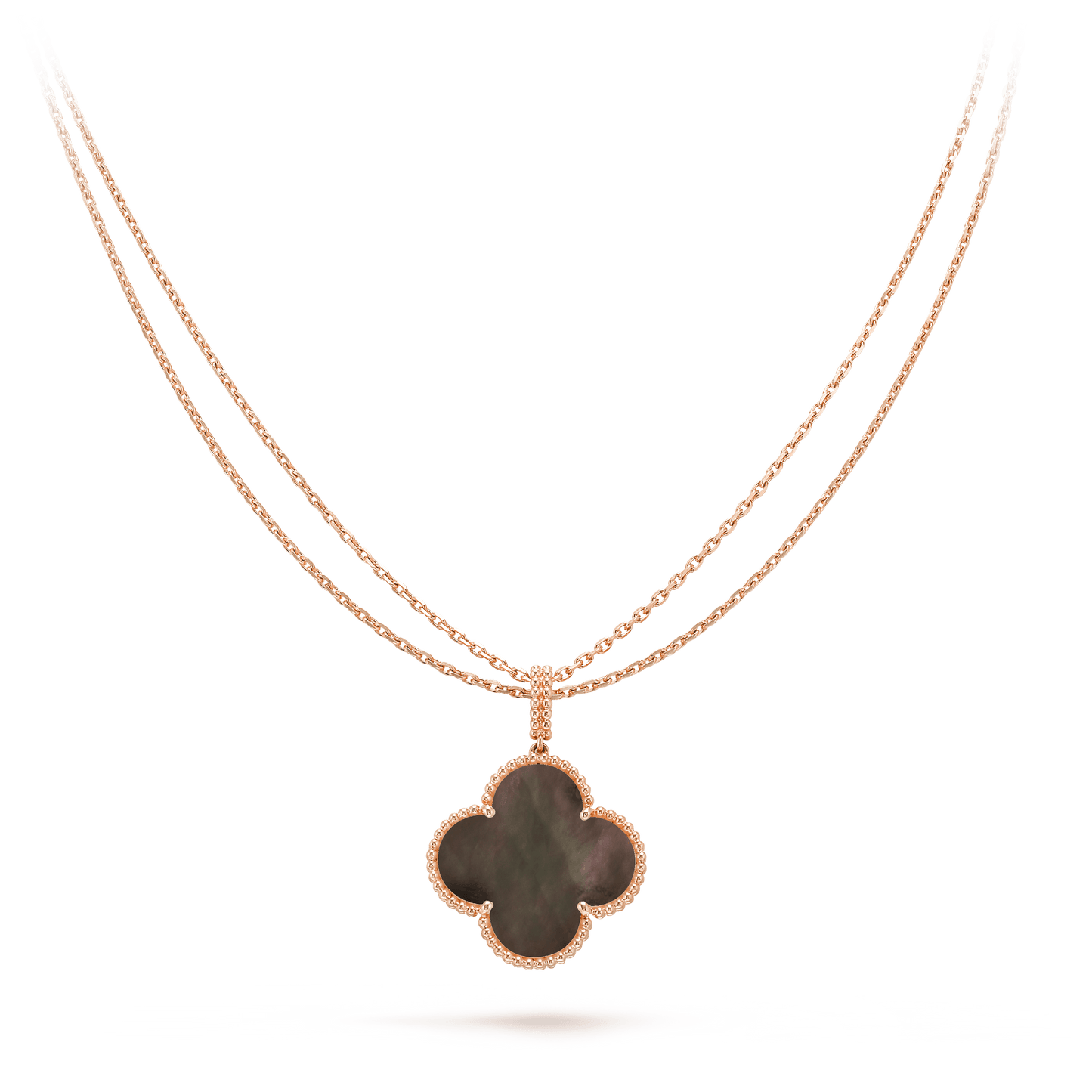 [⭐Luxery]CLOVER 25MM GOLD DARK MOP BIG CLOVER NECKLACE