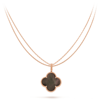 [⭐Luxery]CLOVER 25MM GOLD DARK MOP BIG CLOVER NECKLACE