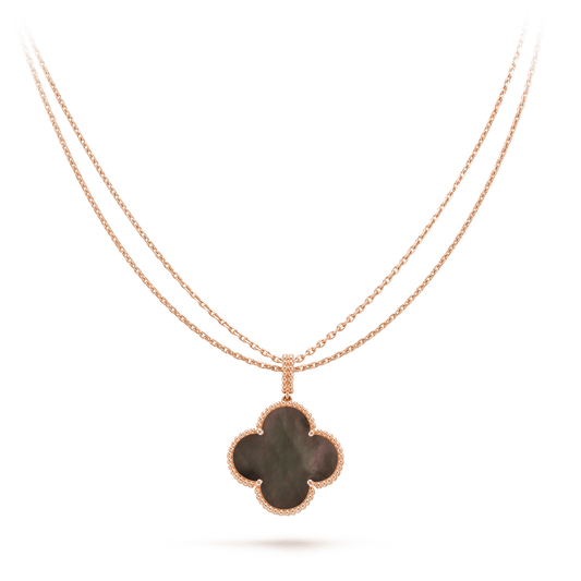 [⭐Luxery]CLOVER 25MM GOLD DARK MOP BIG CLOVER NECKLACE