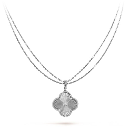 [⭐Luxery]CLOVER 25MM SILVER BIG CLOVER NECKLACE