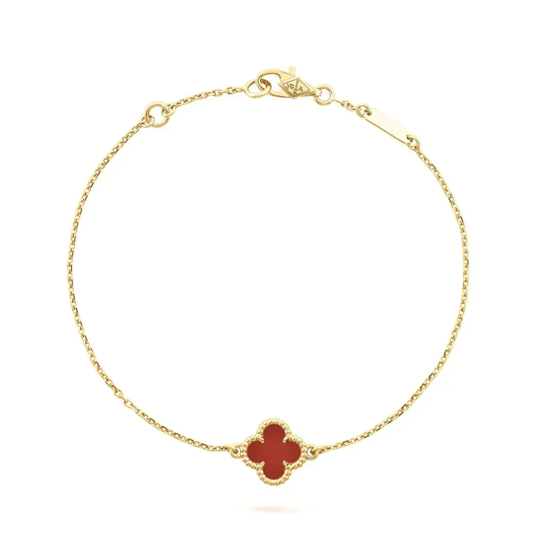 [⭐Luxery]CLOVER  CARNELIAN SINGLE FLOWER BRACELET