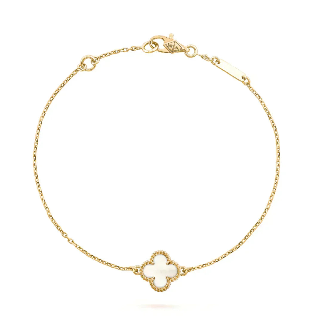 [⭐Luxery]CLOVER WHITE MOP SINGLE FLOWER BRACELET