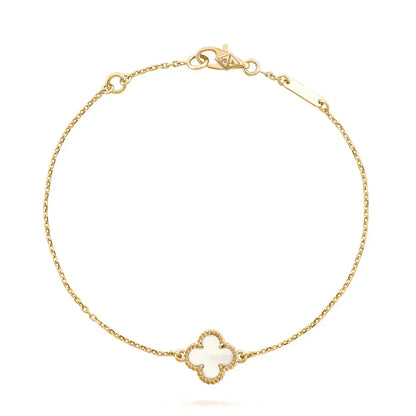[⭐Luxery]CLOVER WHITE MOP SINGLE FLOWER BRACELET