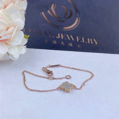 [⭐Luxery]CLOVER WHITE MOP SINGLE FLOWER BRACELET