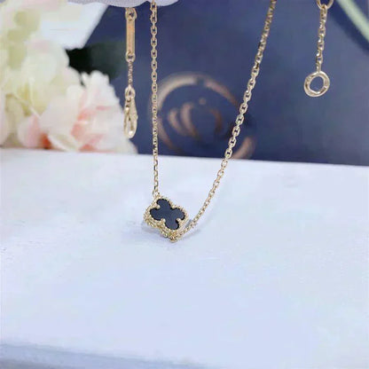 [⭐Luxery]CLOVER ONYX SINGLE FLOWER BRACELET