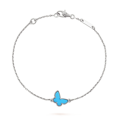 [⭐Luxery]BUTTERFLY TURQUOISE BUTTERFLY BRACELET SILVER