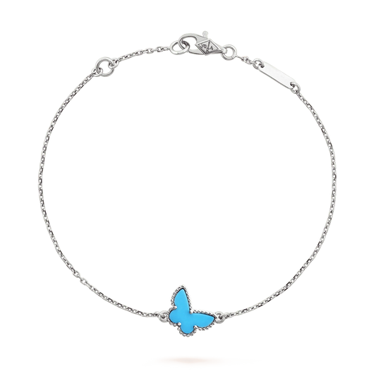 [⭐Luxery]BUTTERFLY TURQUOISE BUTTERFLY BRACELET SILVER