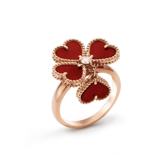 [⭐Luxery]SWEET CLOVER CARNELIAN RING