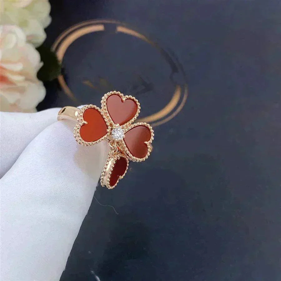 [⭐Luxery]SWEET CLOVER CARNELIAN RING