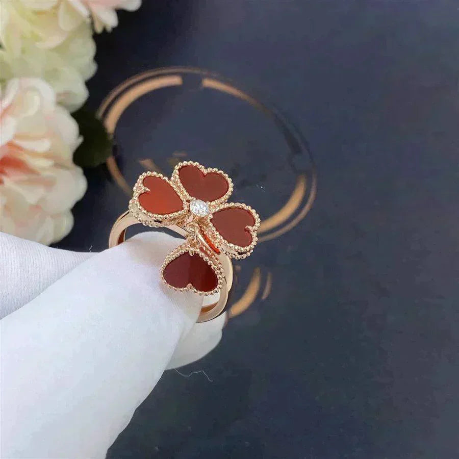 [⭐Luxery]SWEET CLOVER CARNELIAN RING