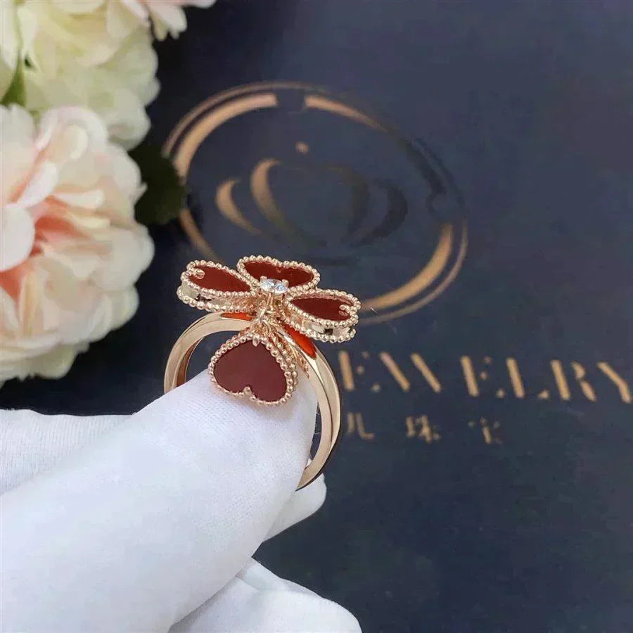 [⭐Luxery]SWEET CLOVER CARNELIAN RING