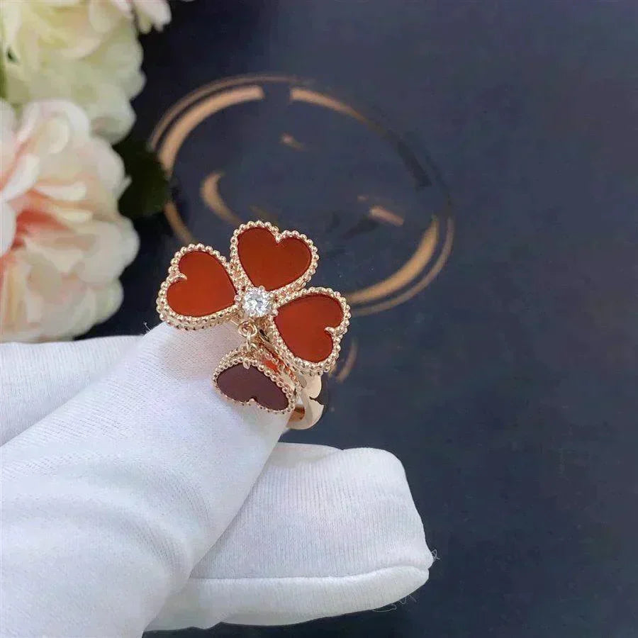 [⭐Luxery]SWEET CLOVER CARNELIAN RING
