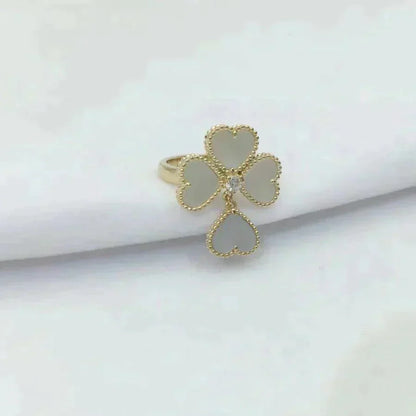 [⭐Luxery]SWEET CLOVER WHITE MOP RING