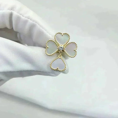 [⭐Luxery]SWEET CLOVER WHITE MOP RING